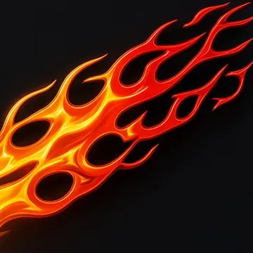 Red and orange flame decal